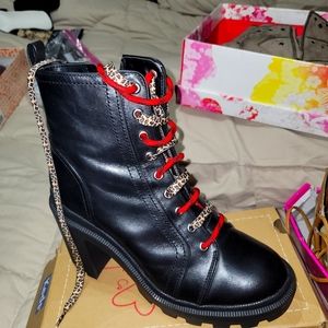 Black combat boots